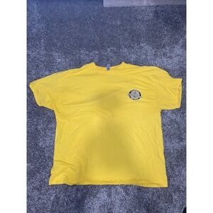 Gildan Paradise Antigua West Indies Graphic T-Shirt Mens 2XL Yellow Heavy Cotton
